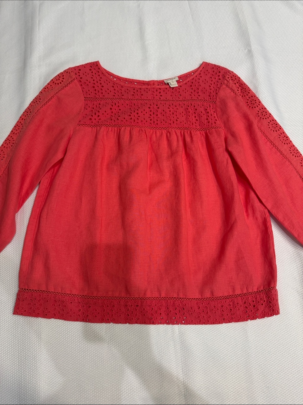 J Crew pink orange combo blouse/top Size S
